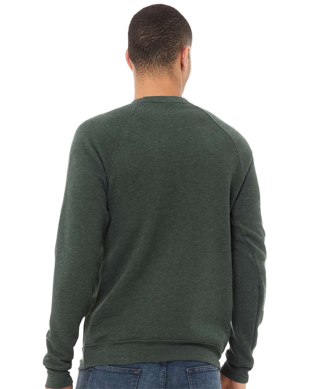 mdl Heather Forest Color Unisex Sponge Fleece Raglan Crewneck Sweatshirt