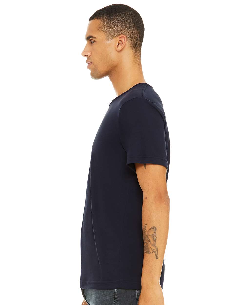 BELLA + CANVAS Unisex Triblend Tee 3413 #colormdl_Solid Navy Triblend