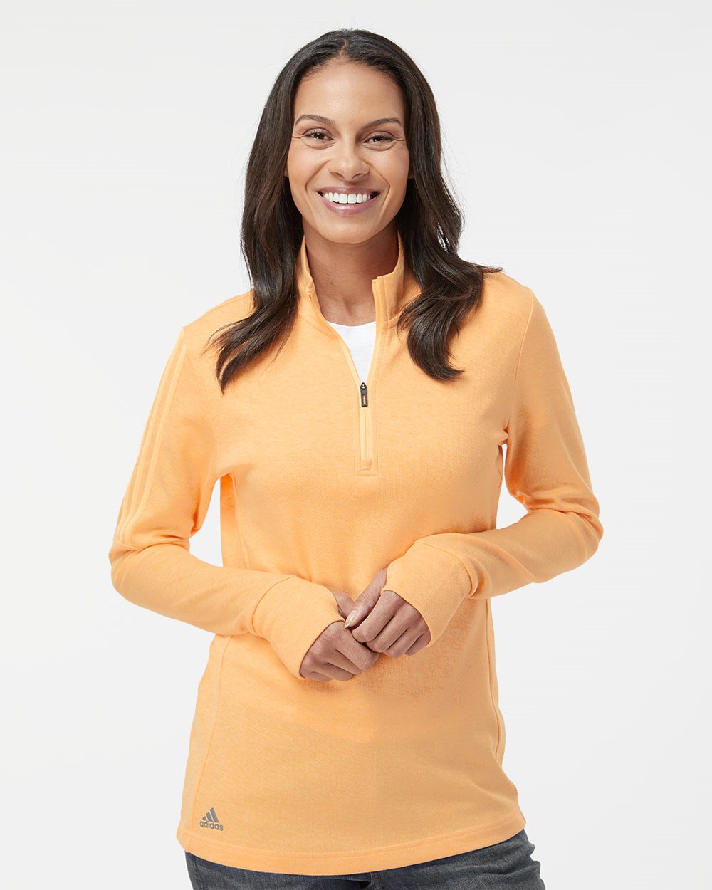 Adidas A555 Women's 3-Stripes Quarter-Zip Sweater