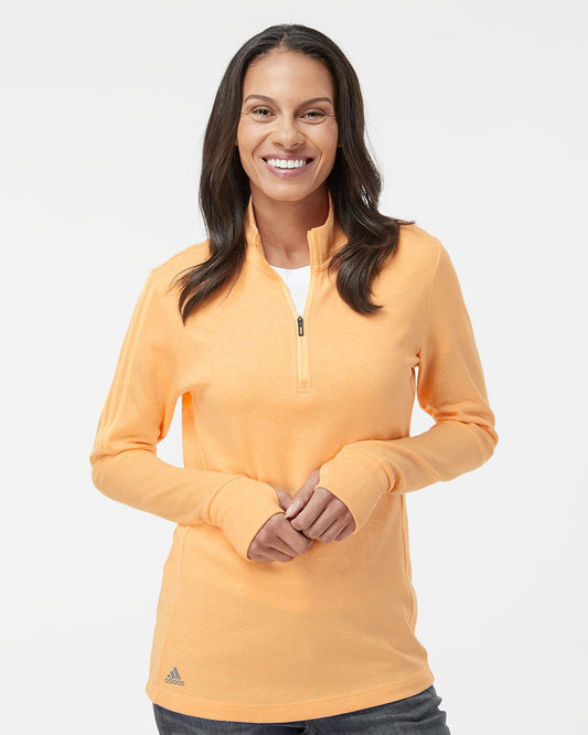 Adidas A555 Women's 3-Stripes Quarter-Zip Sweater