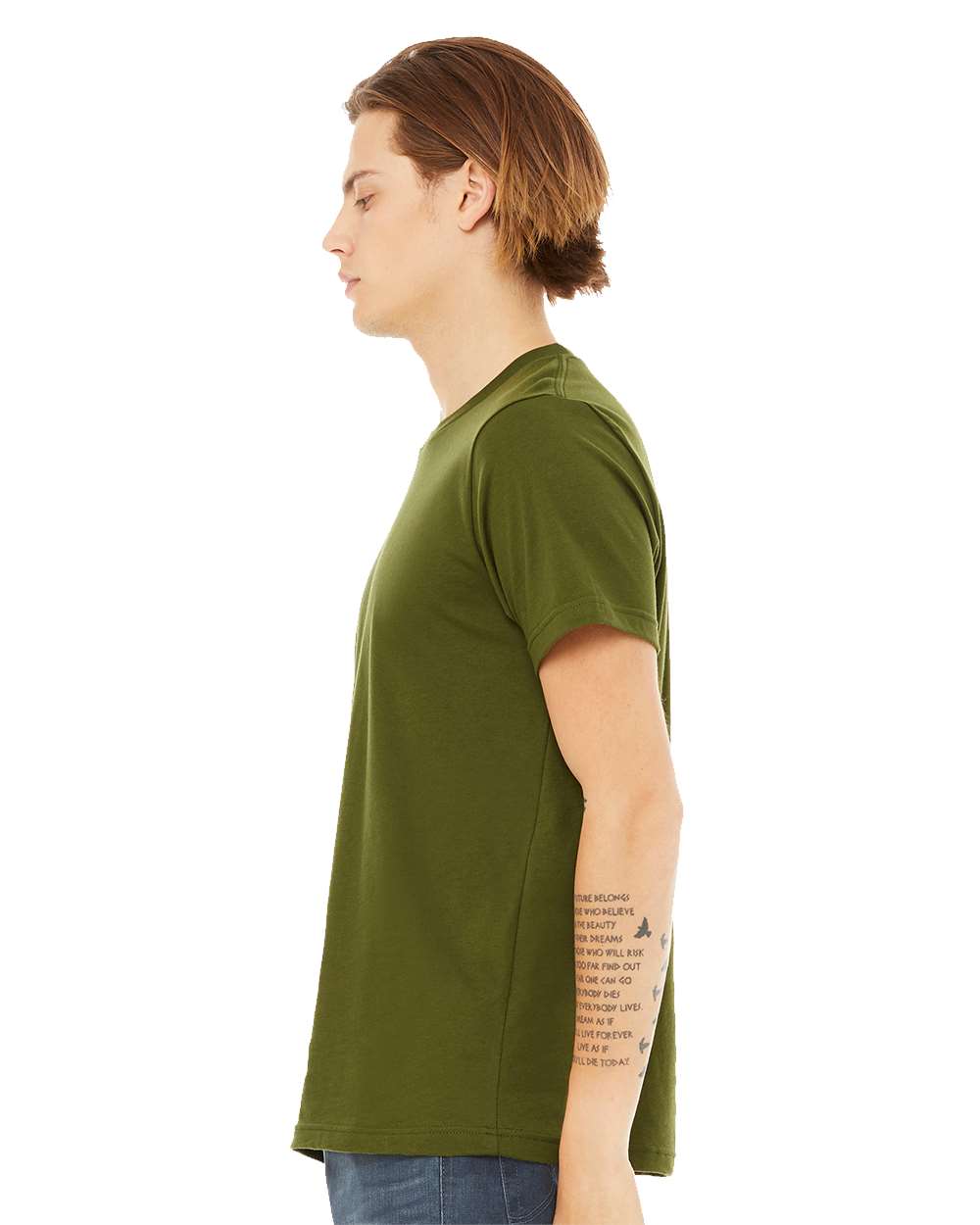 BELLA + CANVAS Unisex Jersey Tee 3001 mdl Olive Color BELLA + CANVAS Unisex Jersey Tee