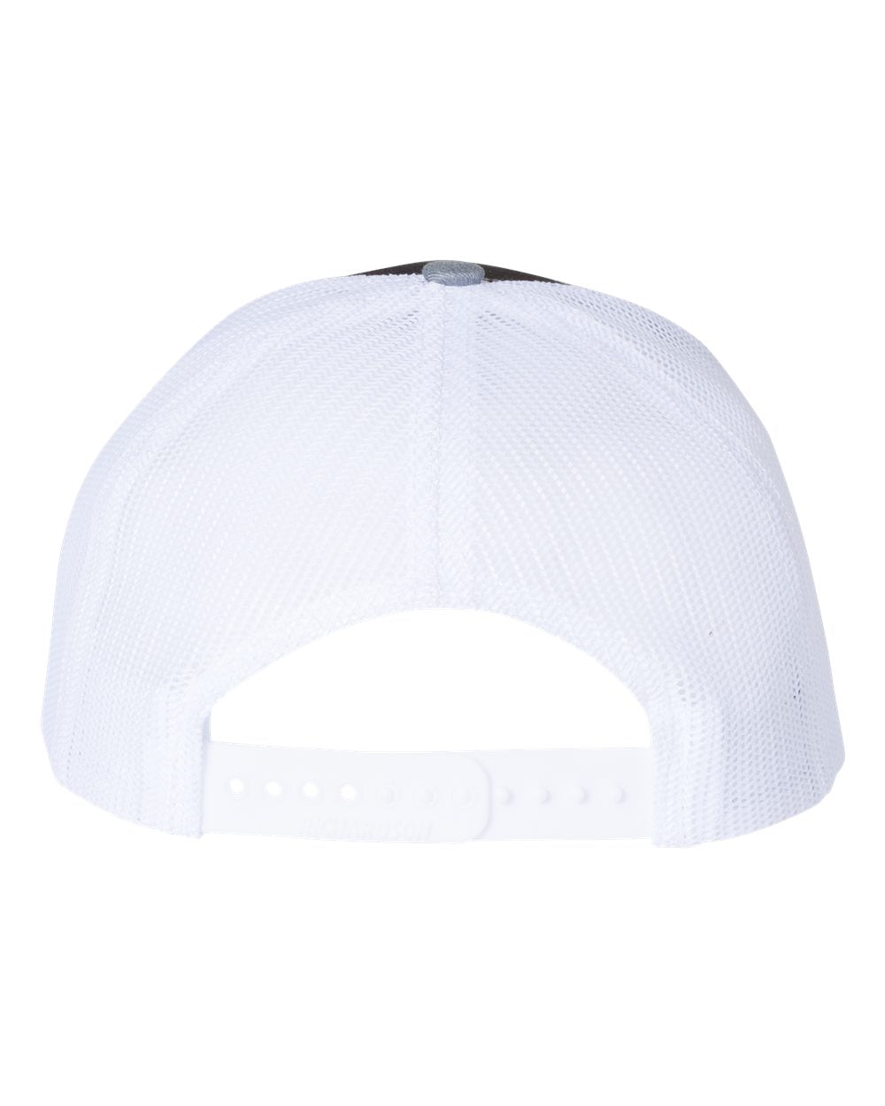 Black, White and Heather Grey Color Adjustable Snapback Trucker Cap Back View