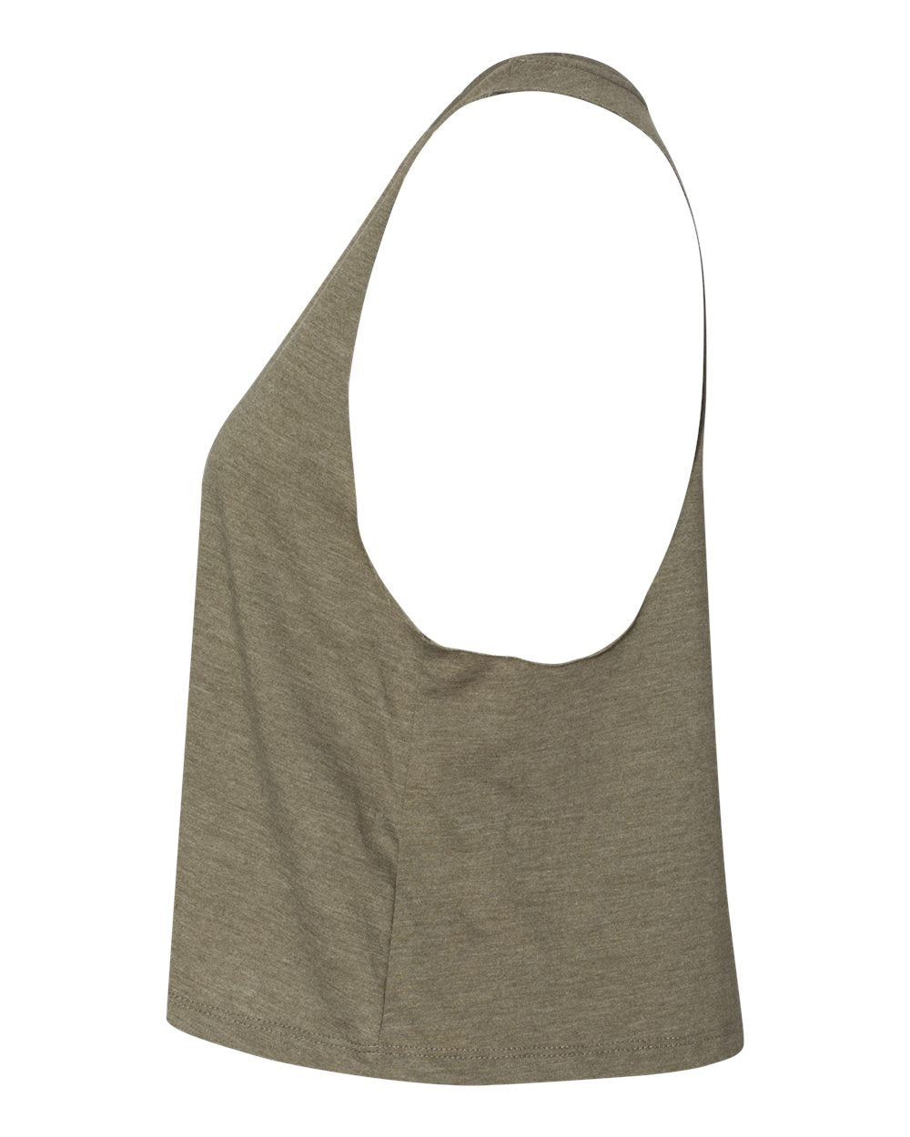 Heather Olive Color Women's Racerback Crop Tank