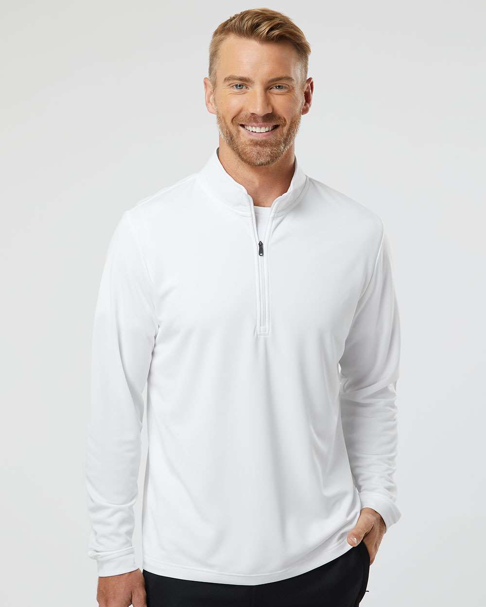 Adidas A401 Lightweight Quarter-Zip Pullover #colormdl_White