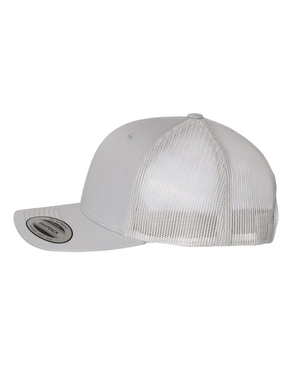YP Classics Six-Panel Retro Trucker Cap 6606 Silver Color Six-Panel Retro Trucker Cap Side View