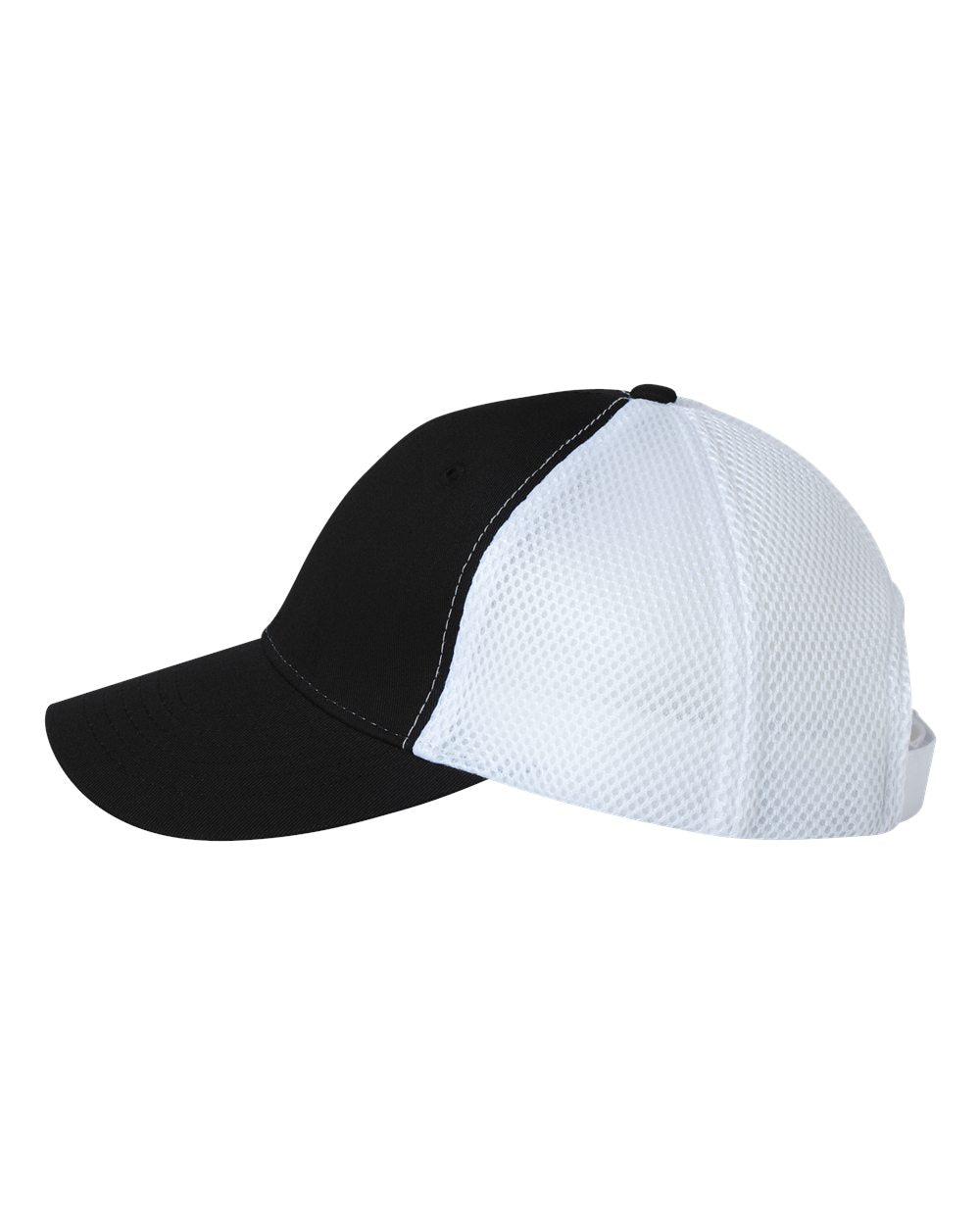 Black and White Color Sportsman Spacer Mesh-Back Cap Side View