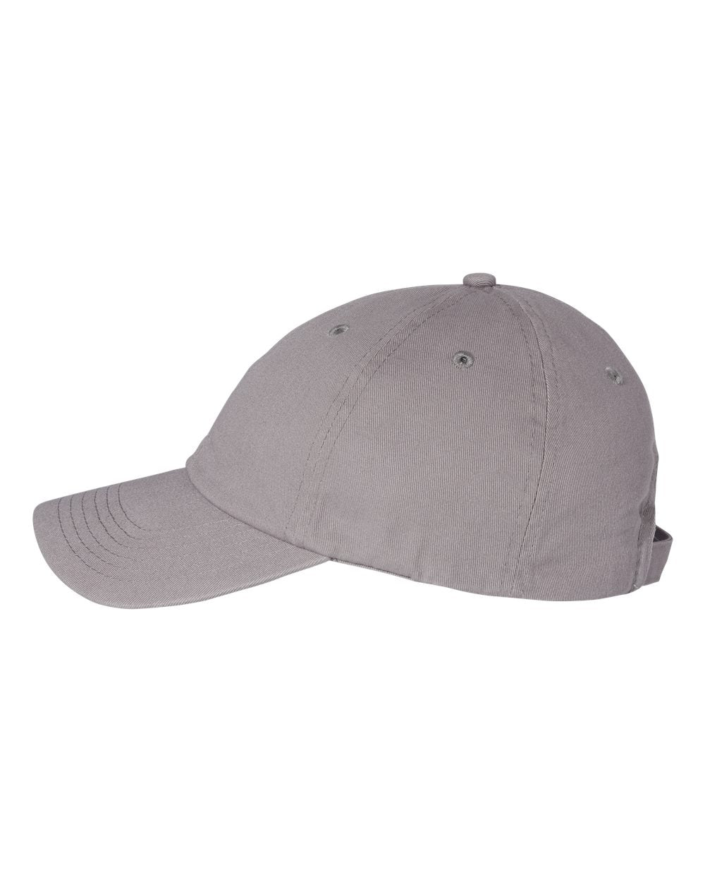 Grey Color Adult Bio-Washed Classic Dad’s Cap Side View