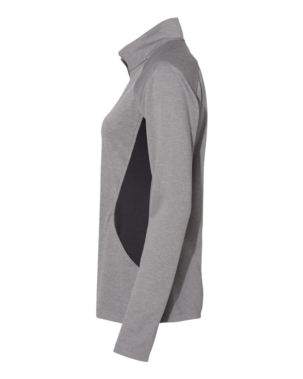 Adidas A281 Women's Lightweight Quarter-Zip Pullover #color_Grey Three Heather/ Carbon