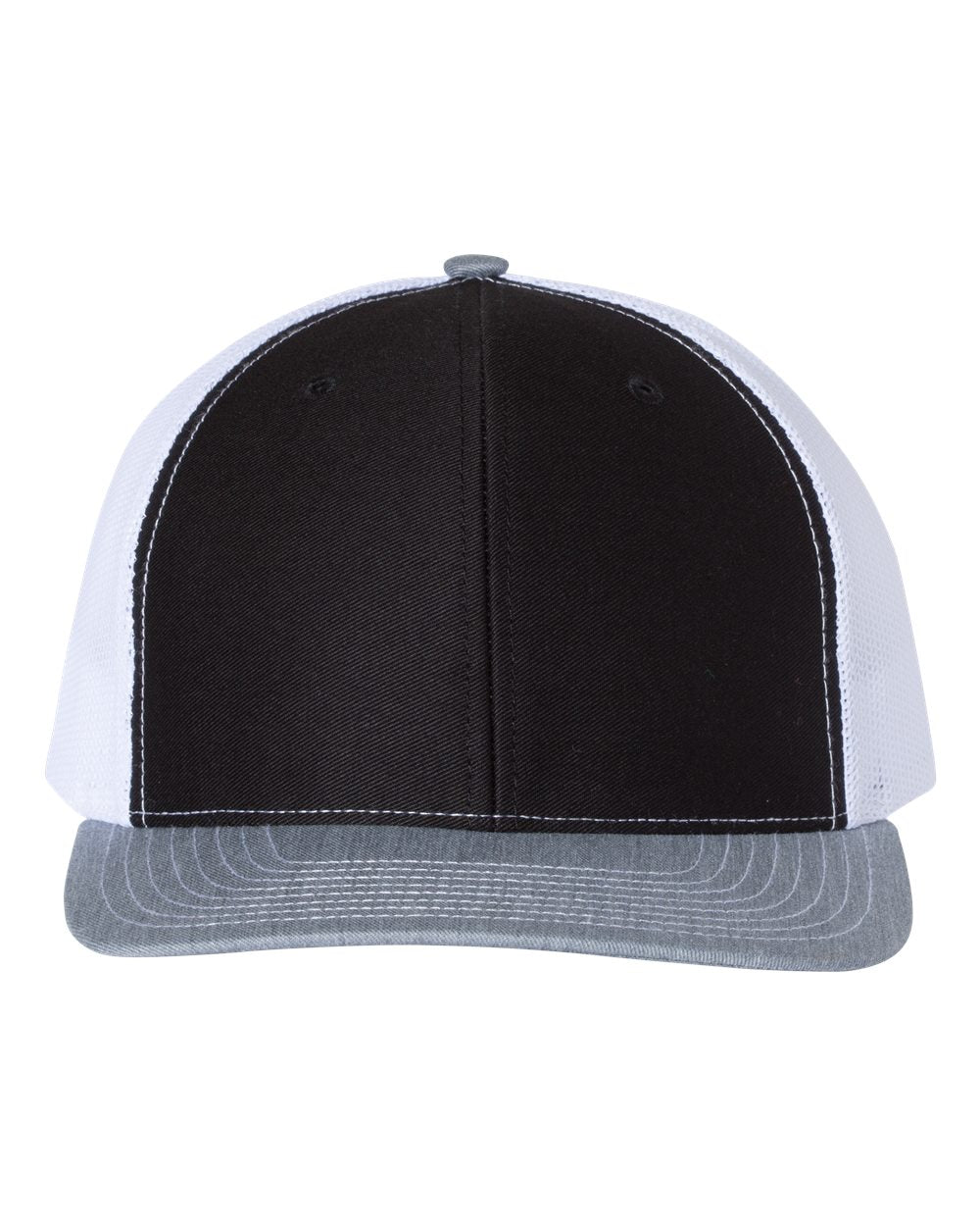 Black, White and Heather Grey Color Adjustable Snapback Trucker Cap