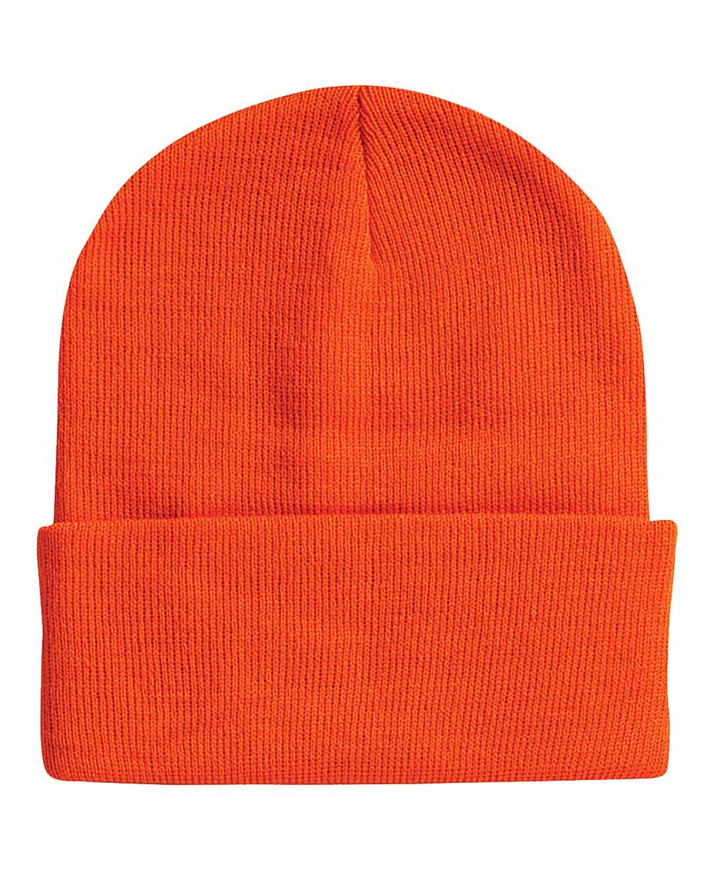 Blaze Orange Color Sportsman Solid 12" Cuffed Beanie