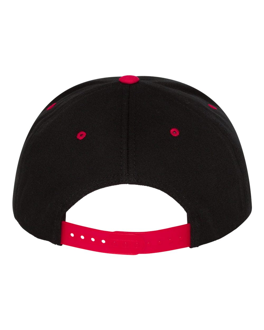 YP Classics Flat Bill Cap 6007 Black and Red Color Flat Bill Cap Back View
