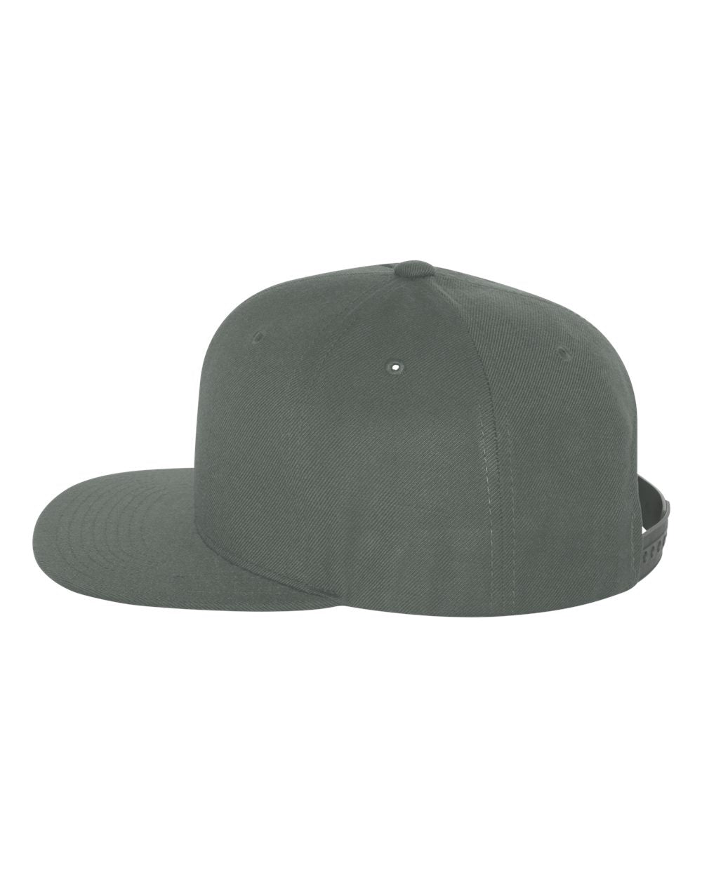 YP Classics Flat Bill Snapback Cap 6089M Dark Grey Color Snapback Cap Side View