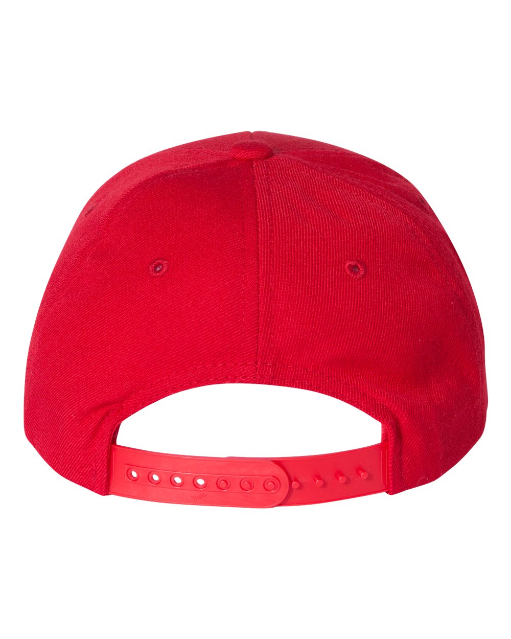 Red Color Premium Curved Visor Snapback Cap Back View