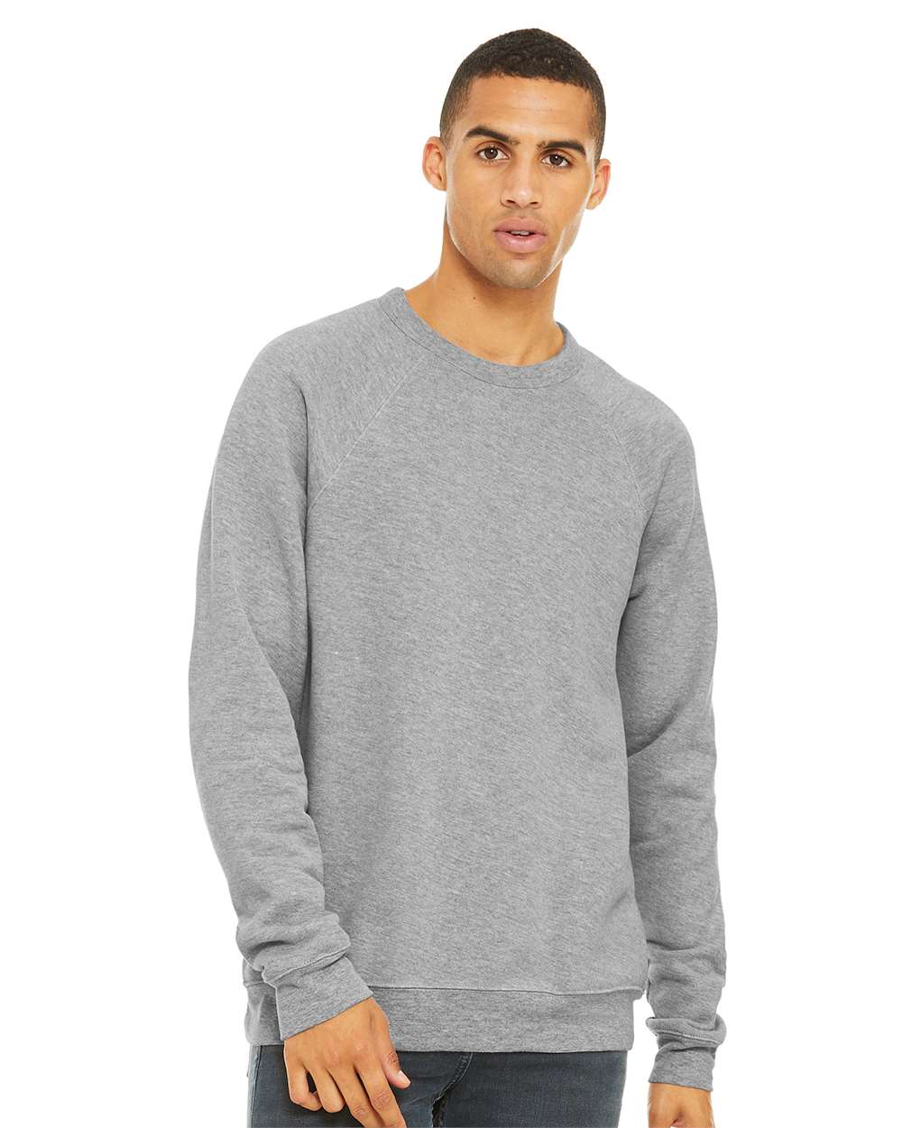 mdl Athletic Heather Color Unisex Sponge Fleece Raglan Crewneck Sweatshirt