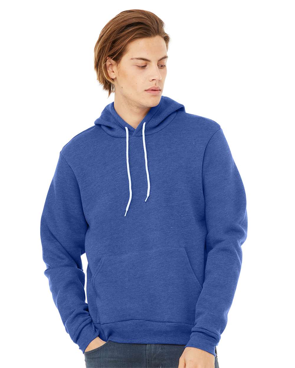 BELLA + CANVAS Unisex Sponge Fleece Hoodie 3719 #colormdl_Heather True Royal