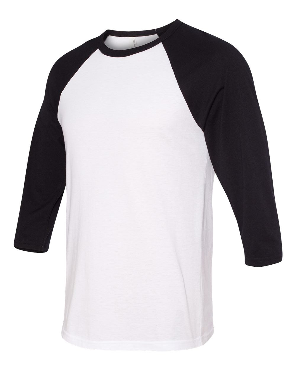 White and Black Color Unisex Three-Quarter Sleeve Baseball Tee