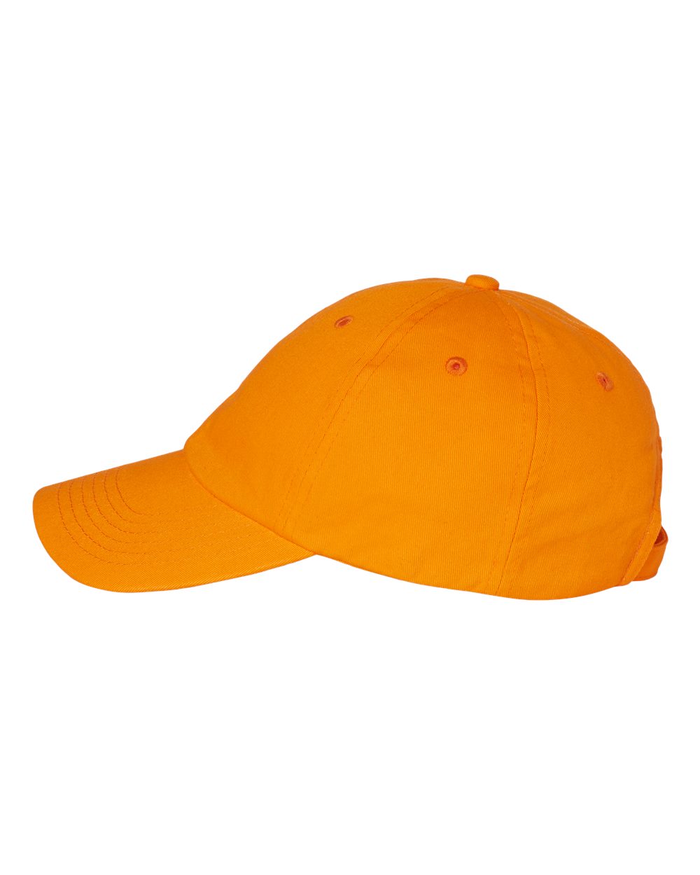 Neon Orange Color Adult Bio-Washed Classic Dad’s Cap Side View
