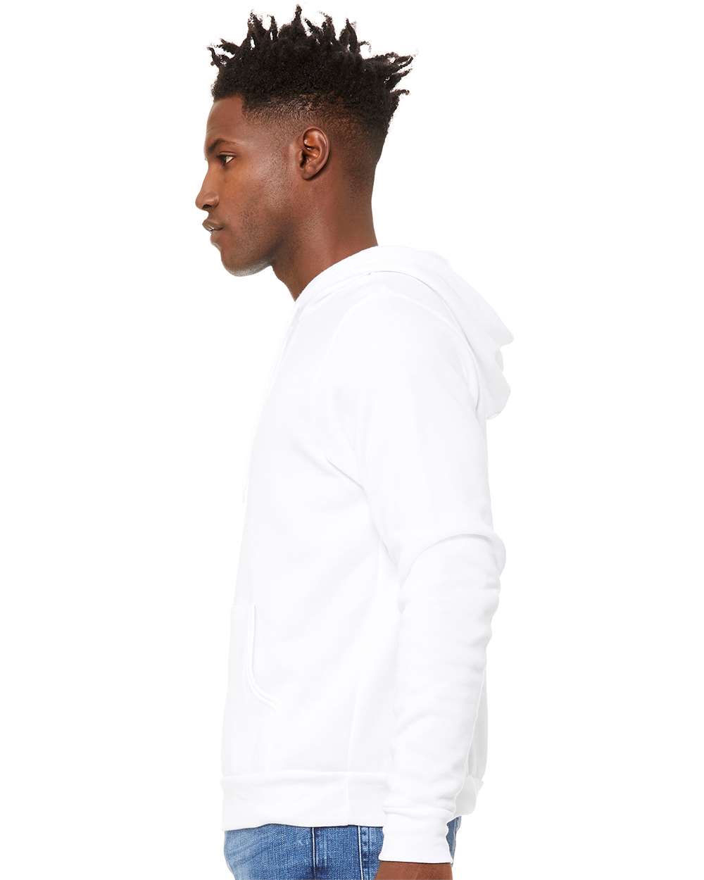 BELLA + CANVAS Unisex Sponge Fleece Hoodie 3719 #colormdl_DTG White
