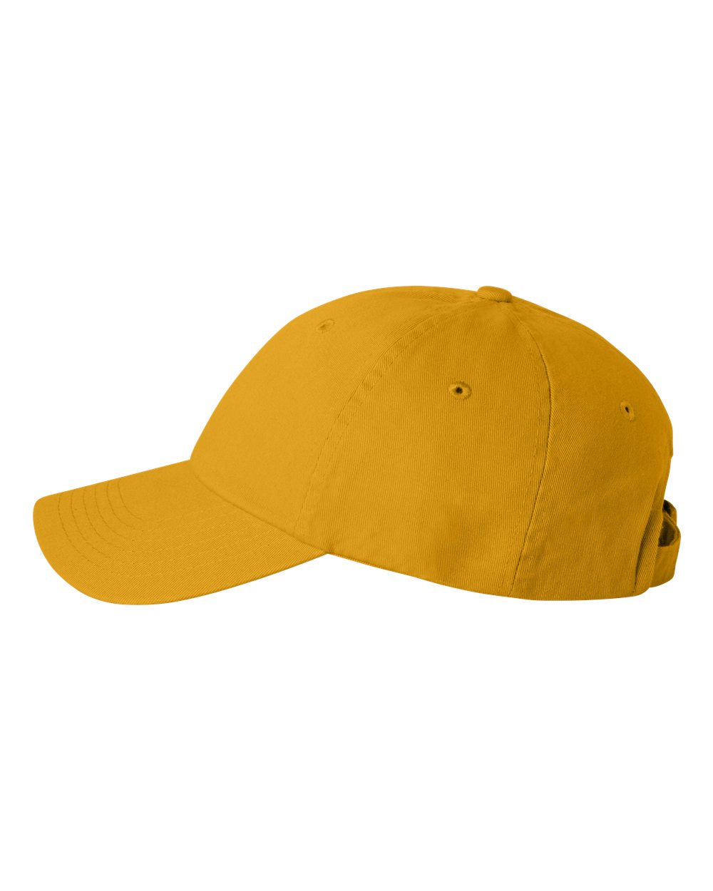 Gold Color Adult Bio-Washed Classic Dad’s Cap Side View