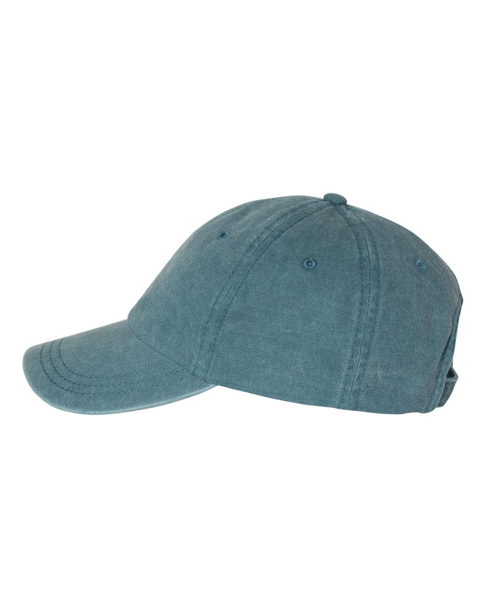 Teal Color Sportsman Pigment-Dyed Cap Side View