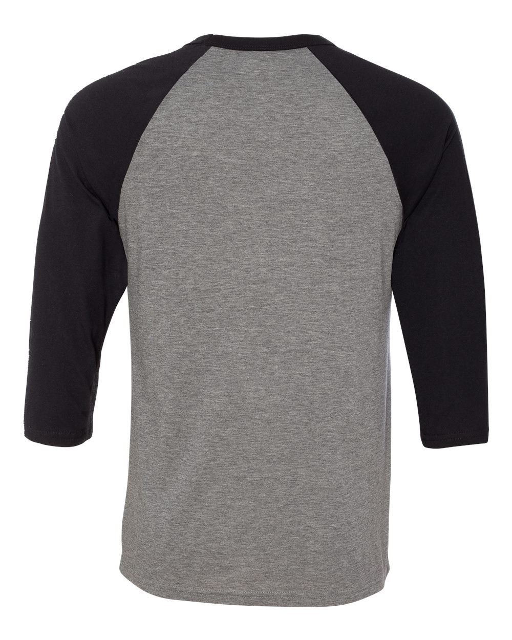 Deep Heather and Black Color Unisex Three-Quarter Sleeve Baseball Tee