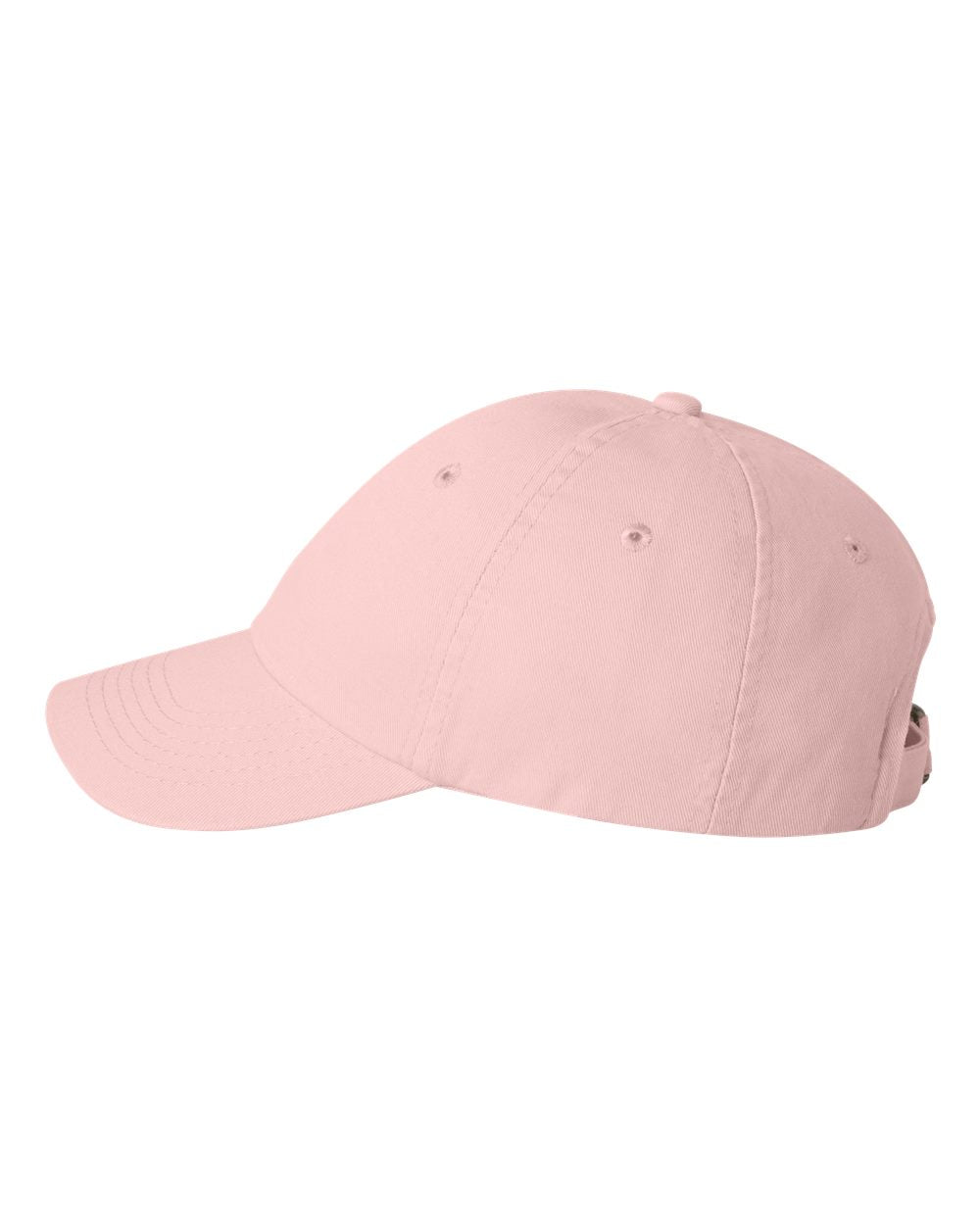 Valucap Small Fit Bio-Washed Dad's Cap VC300Y Pink Color Valucap Small Fit Bio-Washed Dad's Cap Side View