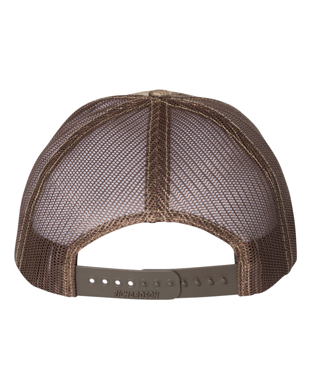 Realtree Edge and Brown Color Patterned Snapback Trucker Cap Back View