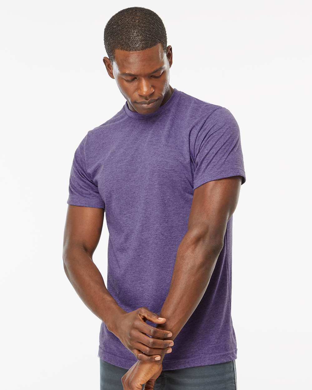 M&O Deluxe Blend T-Shirt 3541 #colormdl_Heather Purple