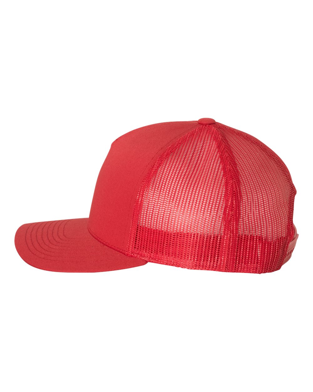 Red Color Retro Trucker Cap Side View