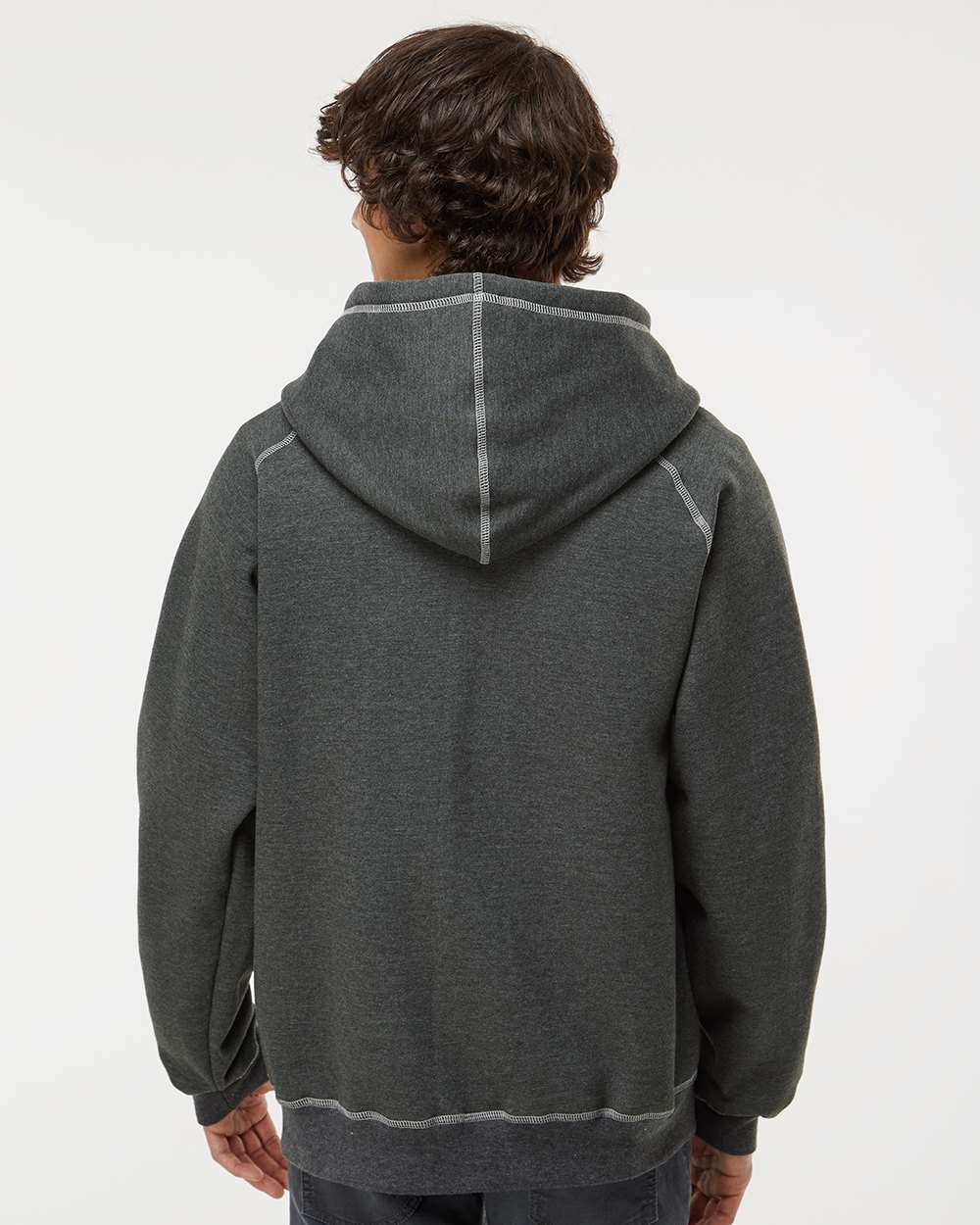 King Fashion Extra Heavy Full-Zip Hooded Sweatshirt KP8017 #colormdl_Charcoal Mix