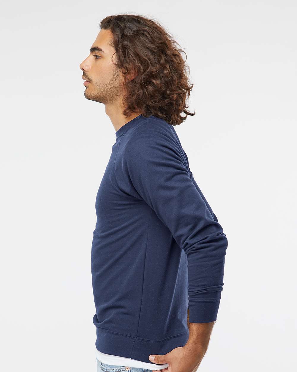 Independent Trading Co. Icon Unisex Lightweight Loopback Terry Crewneck Sweatshirt SS1000C #colormdl_Indigo