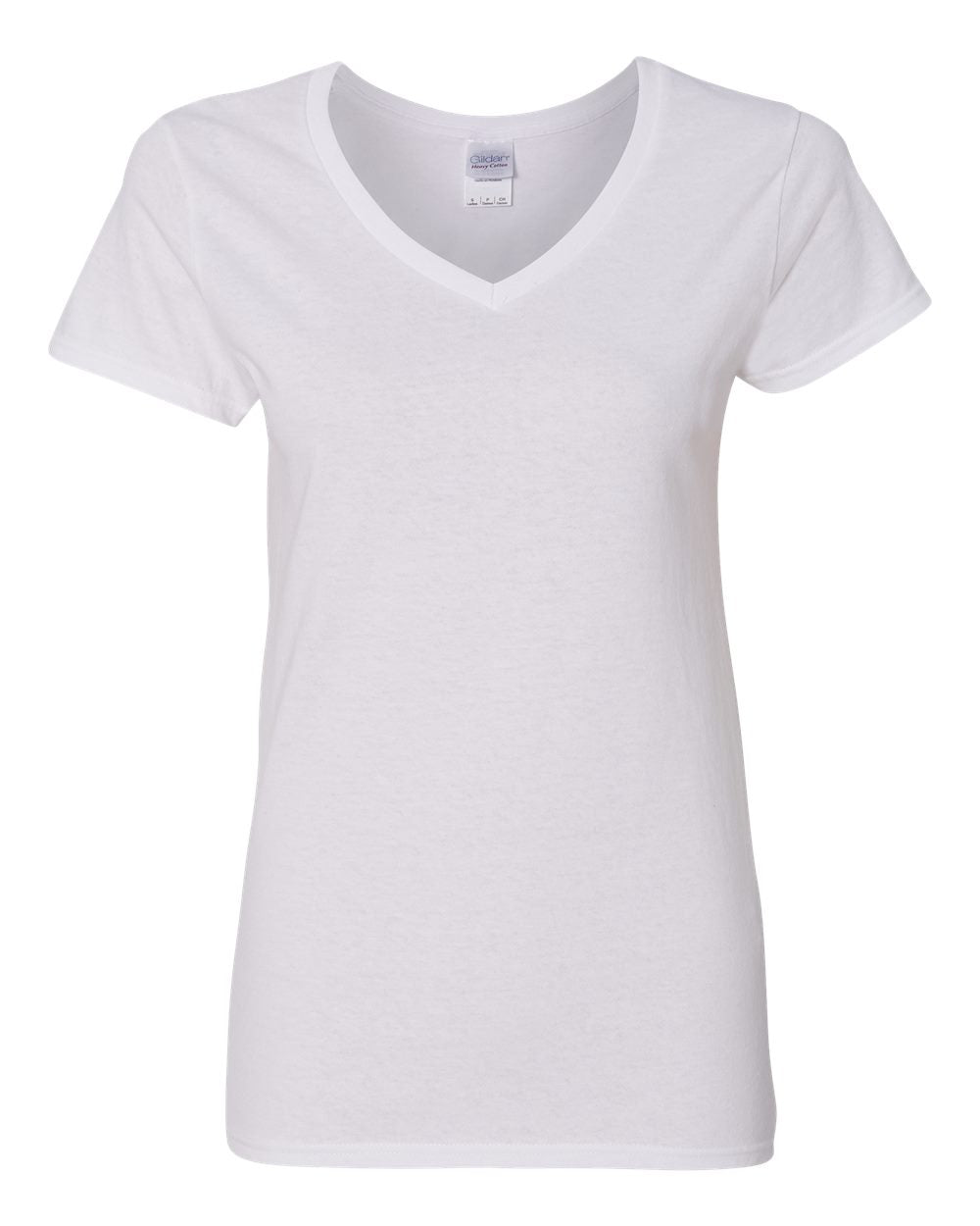 Gildan Heavy Cotton™ Women’s V-Neck T-Shirt 5V00L #color_White