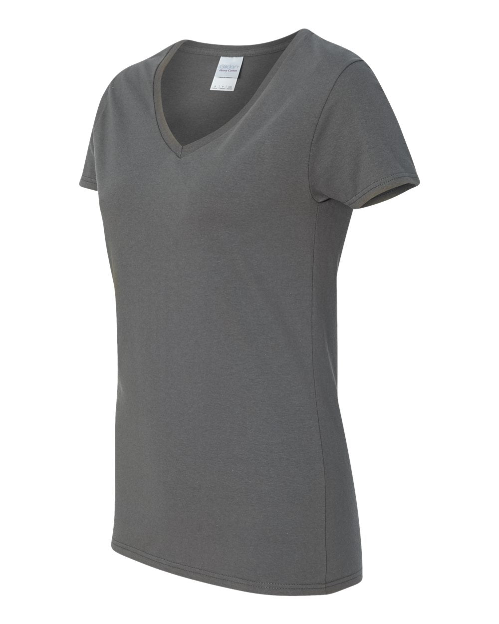 Gildan Heavy Cotton™ Women’s V-Neck T-Shirt 5V00L #color_Charcoal