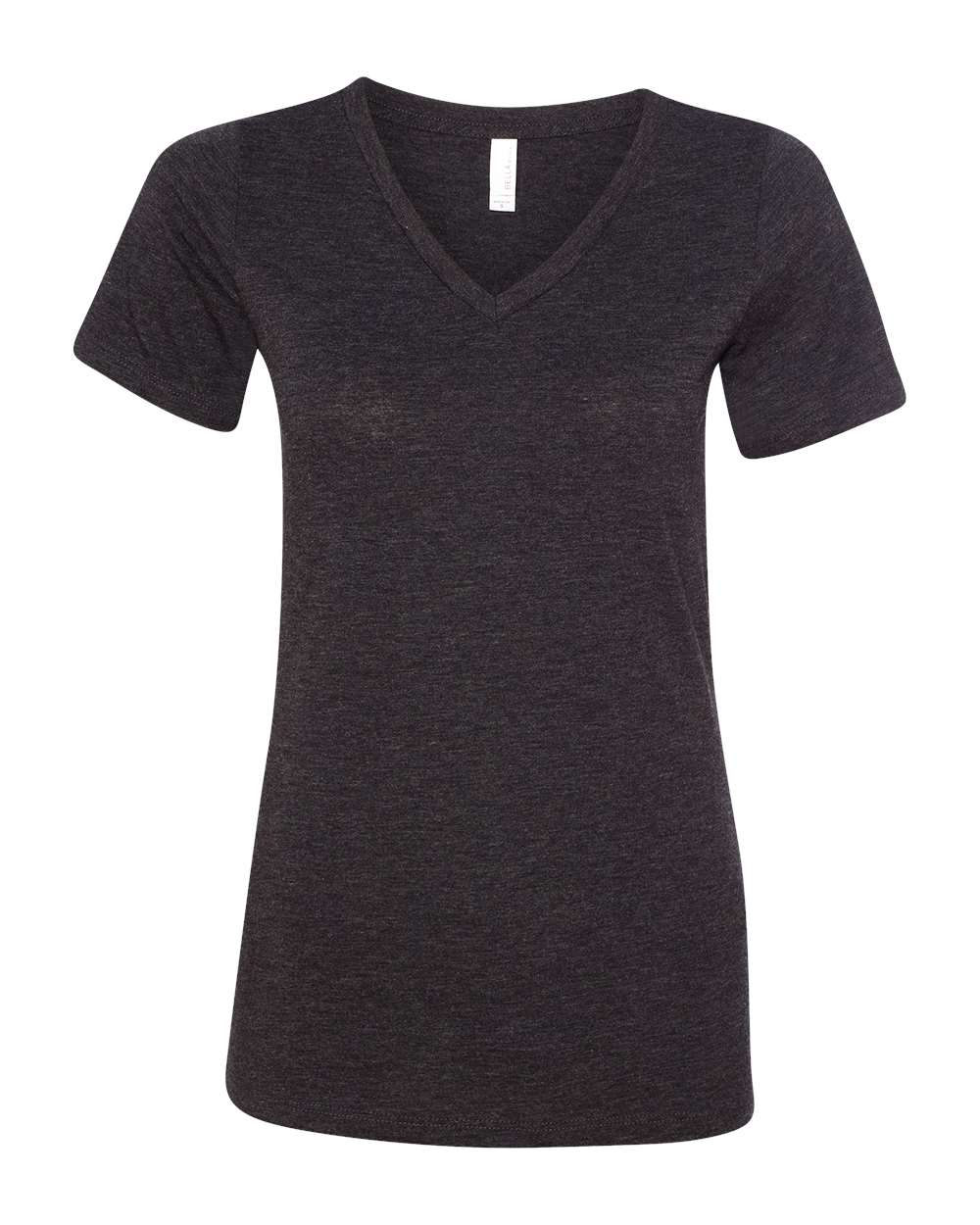 Charcoal Black Triblend Color Women's Relaxed Triblend Short Sleeve V-Neck Tee