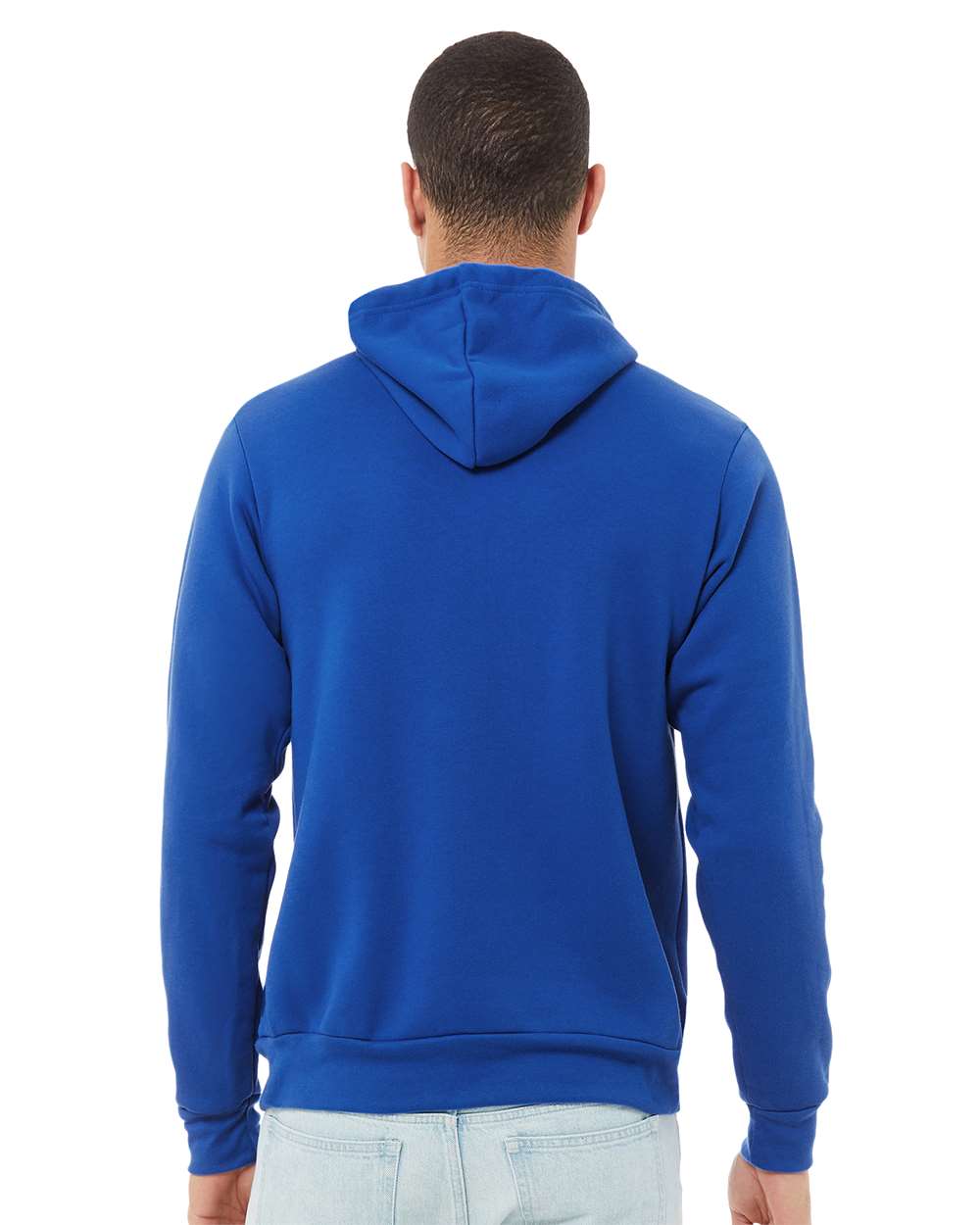 BELLA + CANVAS Unisex Sponge Fleece Hoodie 3719 mdl True Royal Color Unisex Sponge Fleece Hoodie