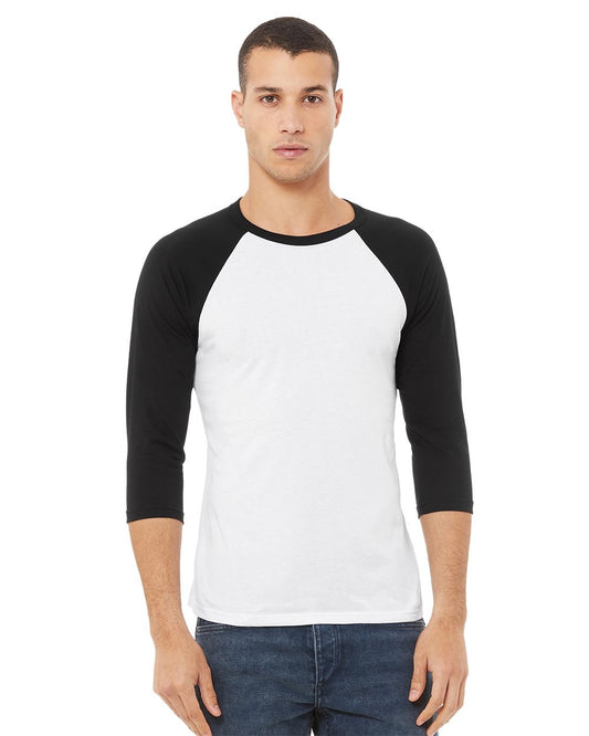 BELLA + CANVAS Unisex Three-Quarter Sleeve Baseball Tee 3200