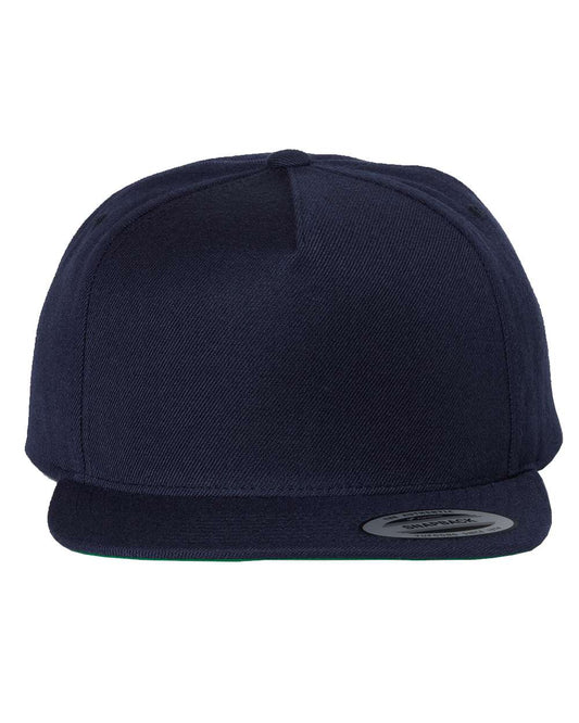 Navy Color Wool Blend Snapback Cap