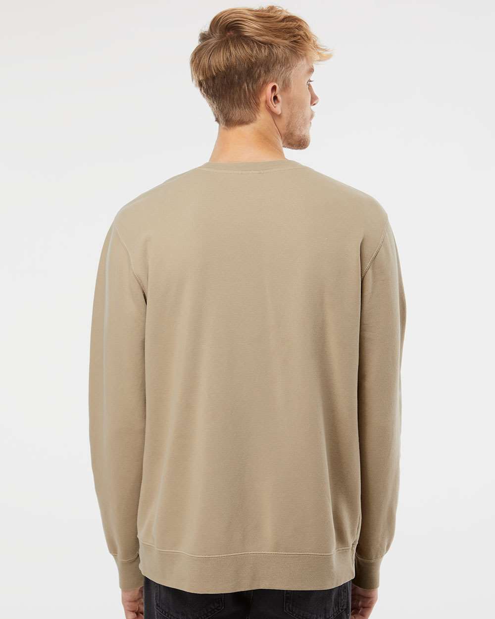 Independent Trading Co. Unisex Midweight Pigment-Dyed Crewneck Sweatshirt PRM3500 #colormdl_Pigment Sandstone