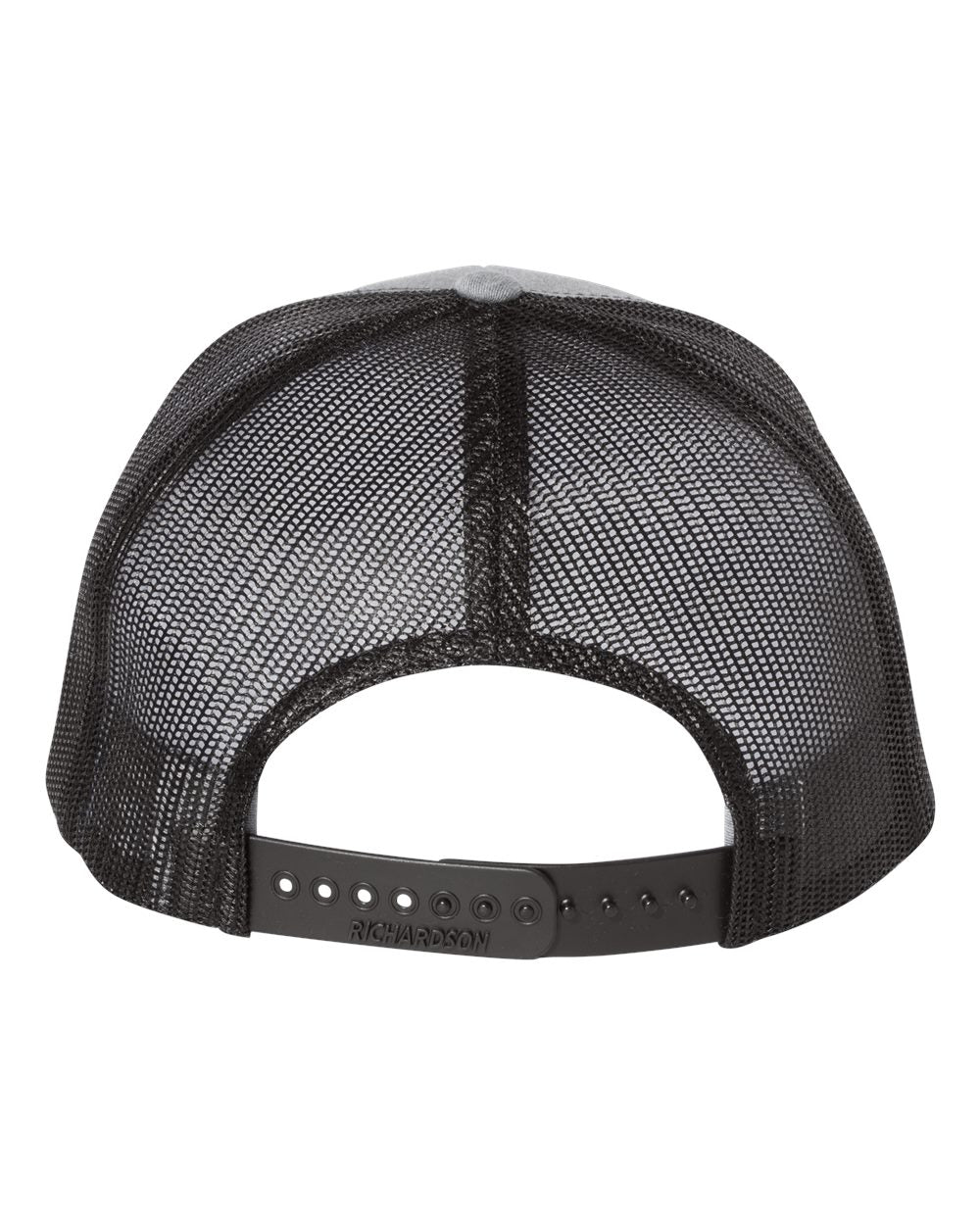 Heather Grey and Black Color Five-Panel Trucker Cap Back View Back View
