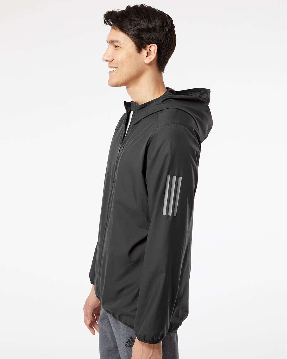 Adidas A524 Hooded Full-Zip Windbreaker #colormdl_Black