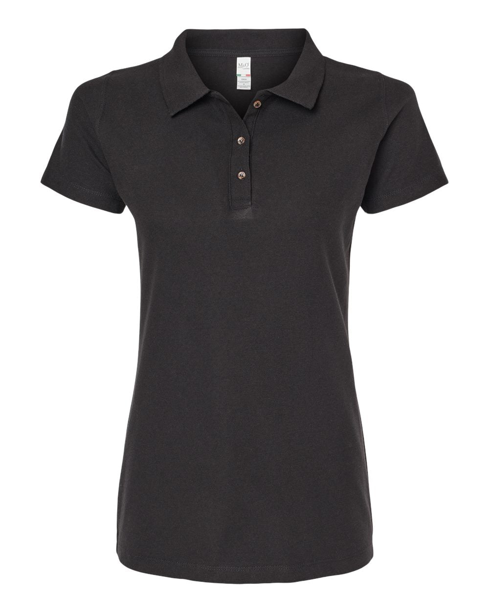 M&O Women's Ringspun Polo 7600 #color_Black