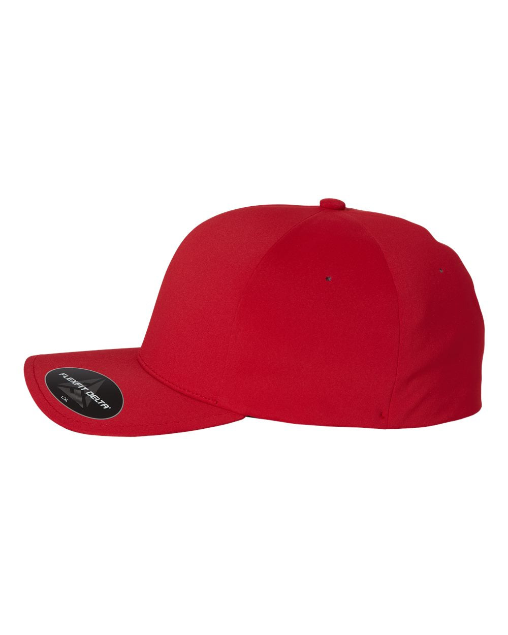 Red Color Flexfit Delta® Seamless Cap Side View