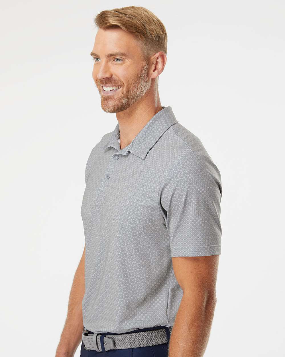 Adidas  A498 Diamond Dot Print Polo T-Shirt #colormdl_Grey Three/ Team Royal/ Navy