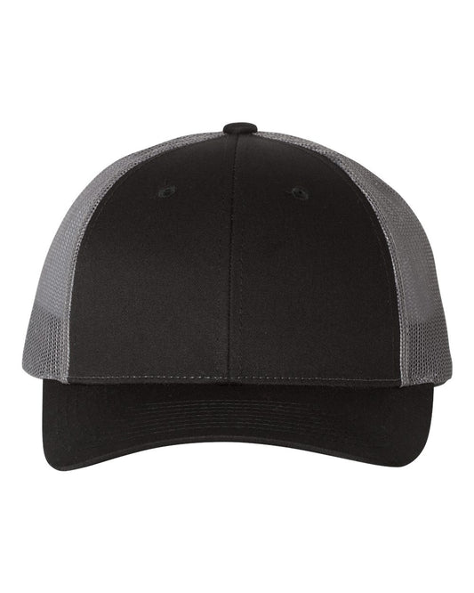 Black and Charcoal Color Richardson Low Pro Trucker Cap