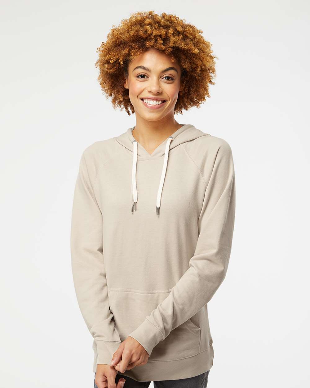 Independent Trading Co. Icon Unisex Lightweight Loopback Terry Hooded Sweatshirt SS1000 #colormdl_Sand
