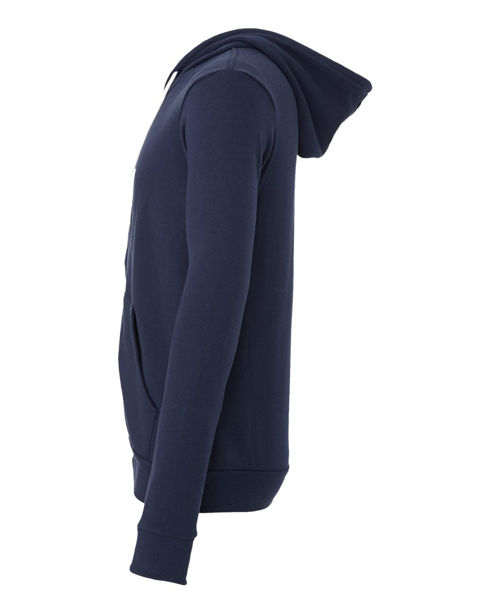 Navy Color Unisex Sponge Fleece Full-Zip Hoodie