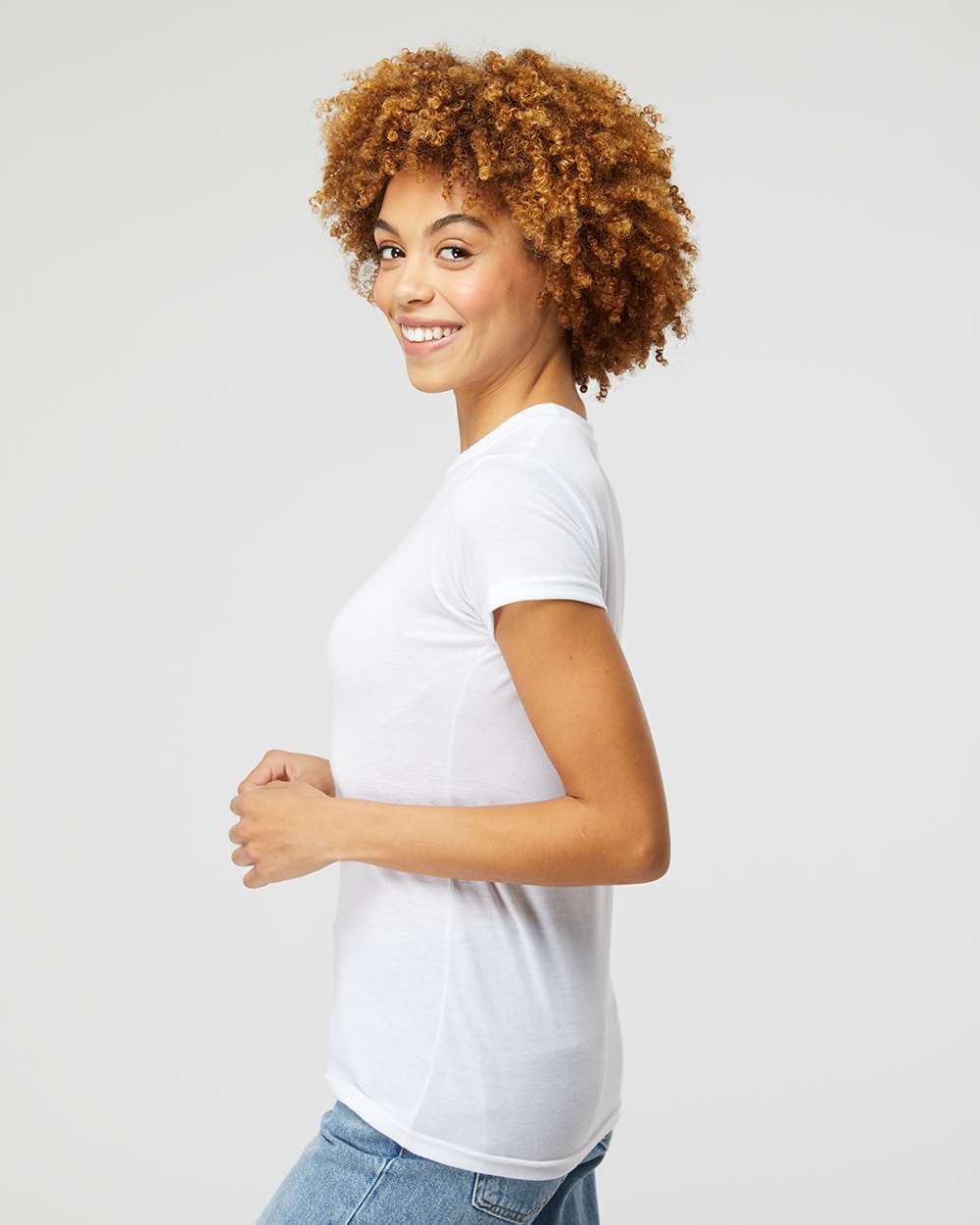M&O Women's Deluxe Blend T-Shirt 3540 #colormdl_Heather White