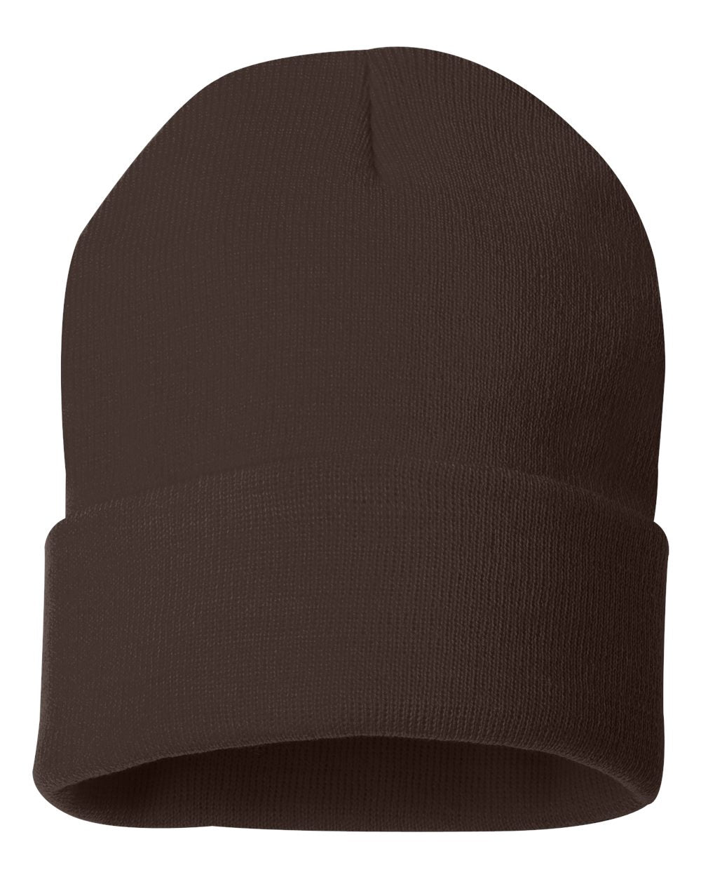 Brown Color Sportsman Solid 12" Cuffed Beanie