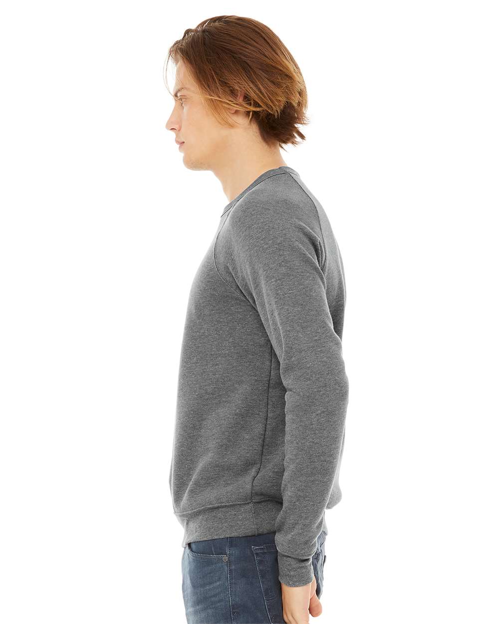 mdl Deep Heather Color Unisex Sponge Fleece Raglan Crewneck Sweatshirt
