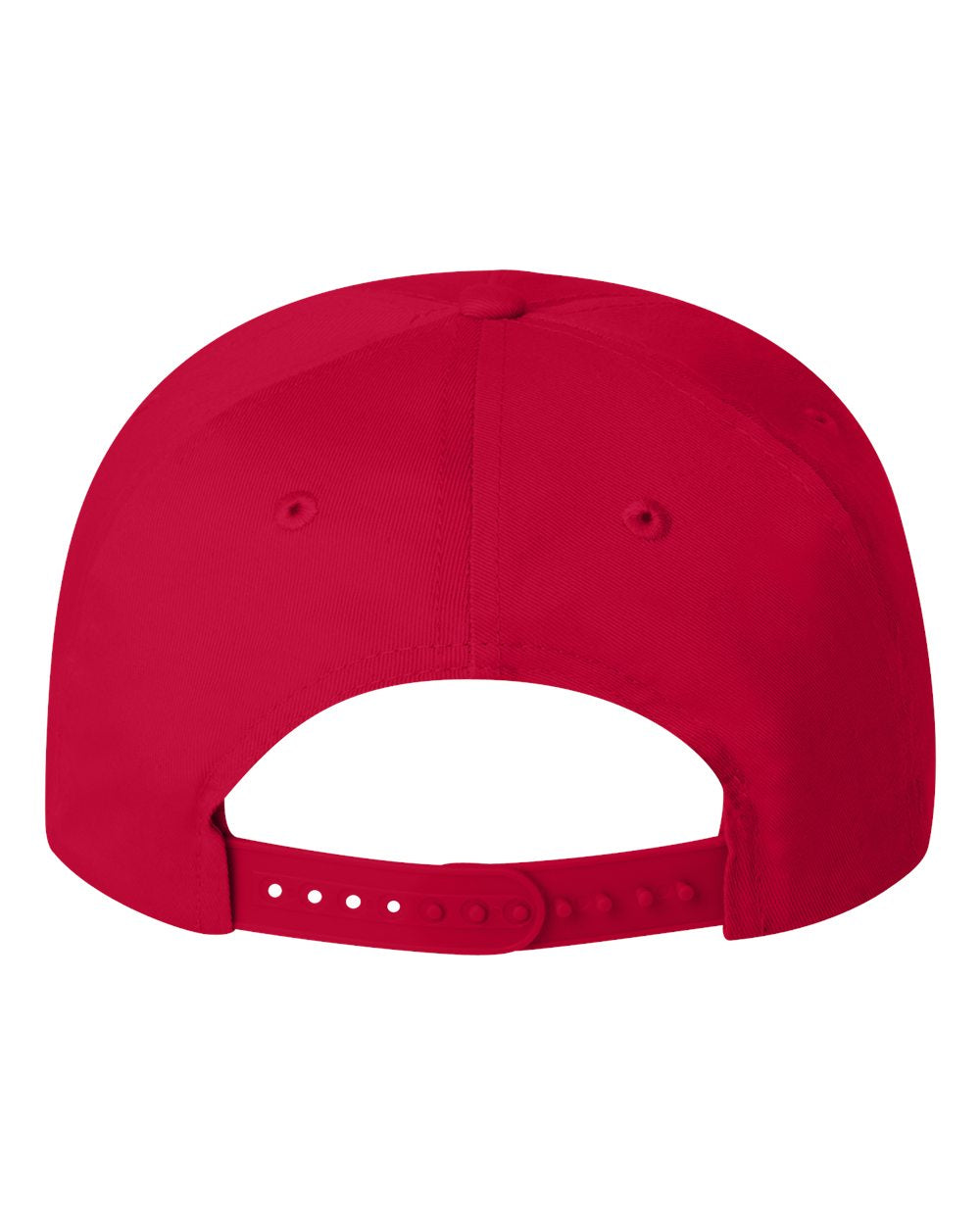 Red Color Valucap Five-Panel Twill Cap Back View